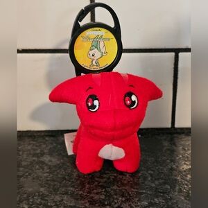 Y2K 2005‎ McDonald’s Neopets Red Poogle Plush Happy Meal Toys Clip Keychain
